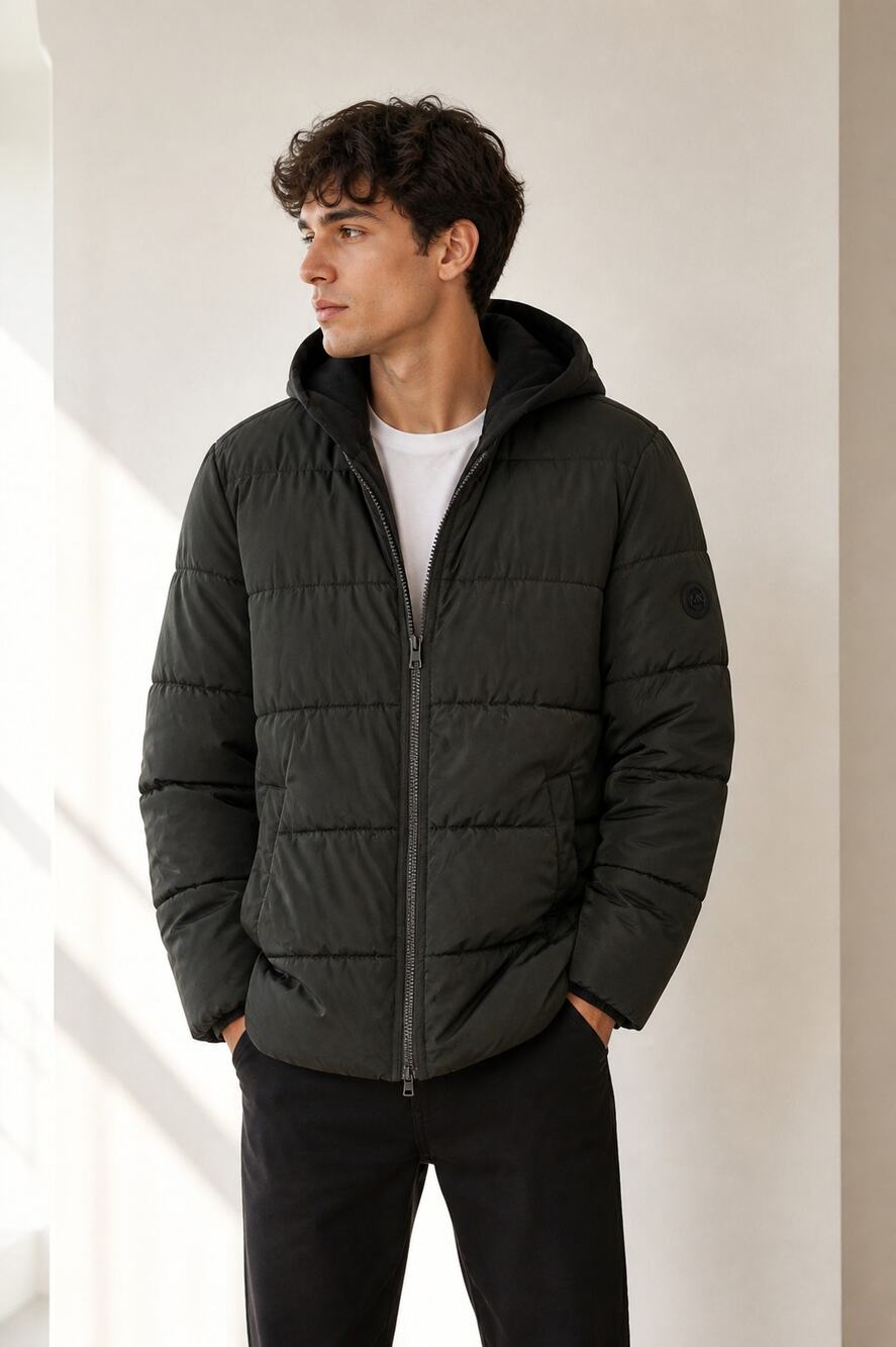 Michael Kors Hooded Puffer Jacket Small Green